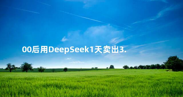 00后用DeepSeek1天卖出3.3亿