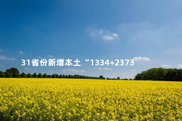 31省份新增本土“1334+23737”,31省份新增本土确诊病例