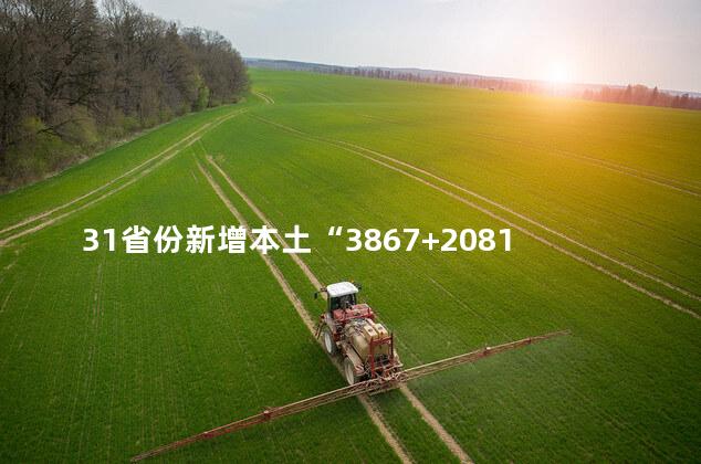 31省份新增本土“3867+20813”,31省份新增本土确诊病例