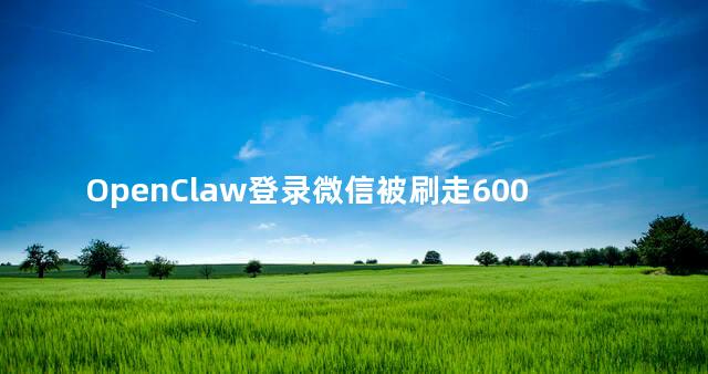 OpenClaw登录微信被刷走600块？不实