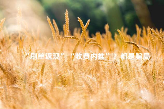 “刷单返现”“收费内推”？都是骗局