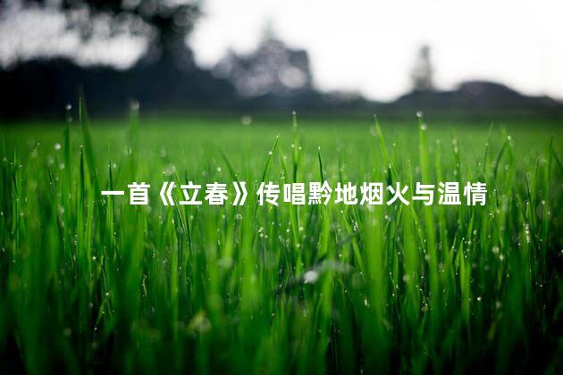一首《立春》传唱黔地烟火与温情