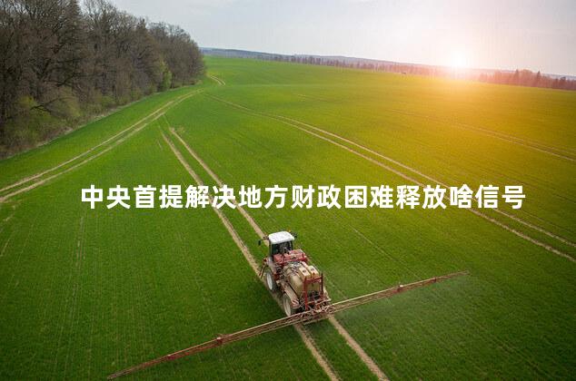 中央首提解决地方财政困难释放啥信号