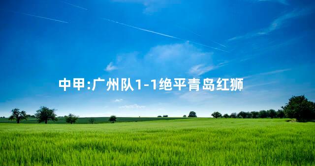 中甲:广州队1-1绝平青岛红狮