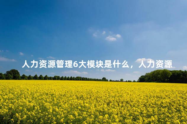 人力资源管理6大模块是什么，人力资源管理是做什么工作的