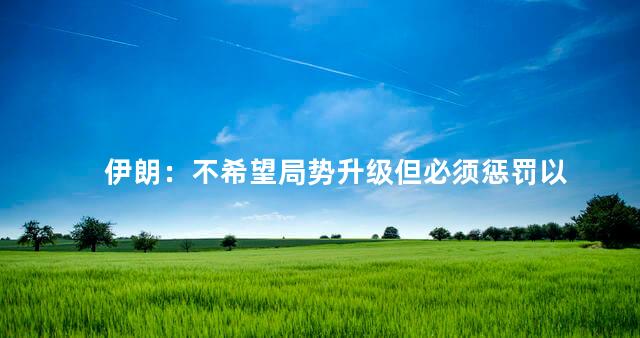 伊朗：不希望局势升级但必须惩罚以