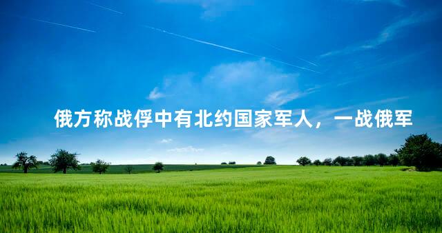 俄方称战俘中有北约国家军人，一战俄军战俘