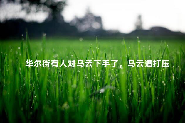 华尔街有人对马云下手了，马云遭打压