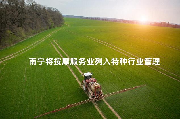 南宁将按摩服务业列入特种行业管理