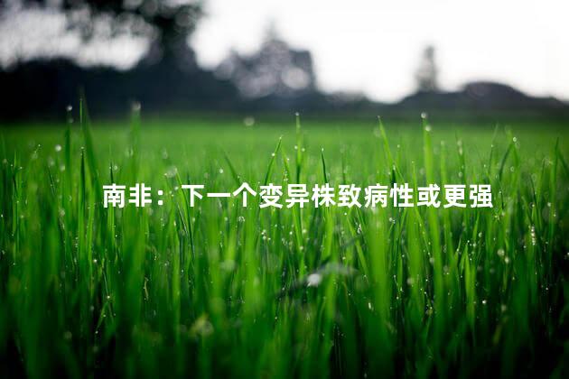 南非：下一个变异株致病性或更强