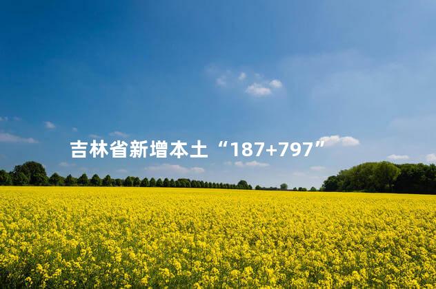 吉林省新增本土“187+797”