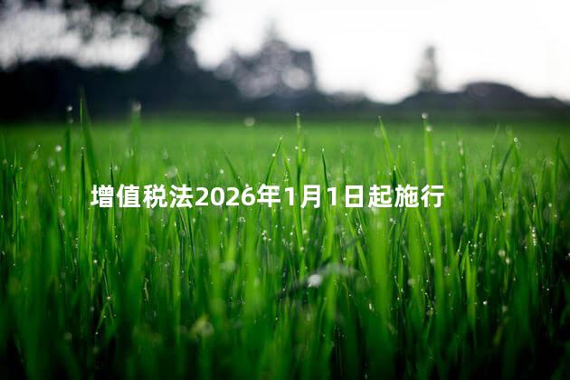 增值税法2026年1月1日起施行