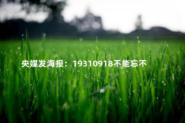 央媒发海报：19310918不能忘不敢忘
