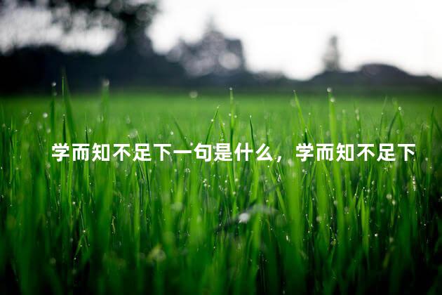 学而知不足下一句是什么，学而知不足下一句是什么成语