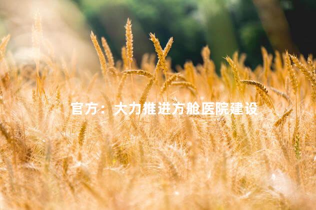 官方：大力推进方舱医院建设