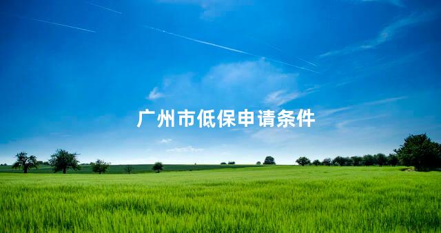 广州市低保申请条件