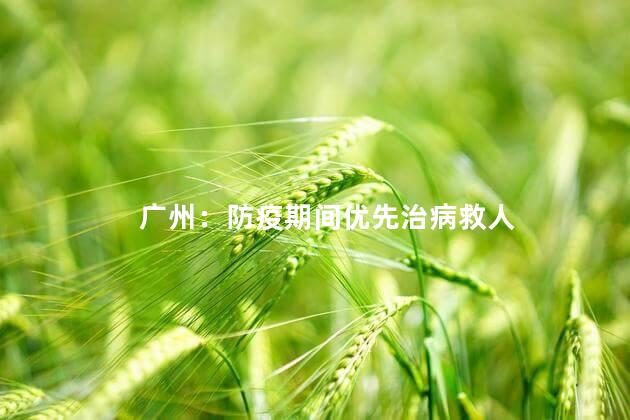 广州：防疫期间优先治病救人