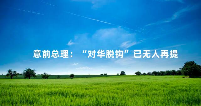 意前总理：“对华脱钩”已无人再提