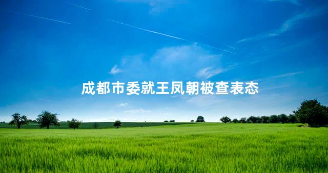 成都市委就王凤朝被查表态