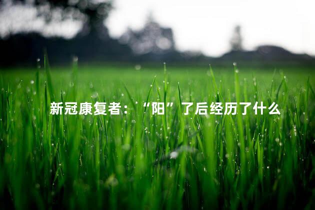 新冠康复者：“阳”了后经历了什么