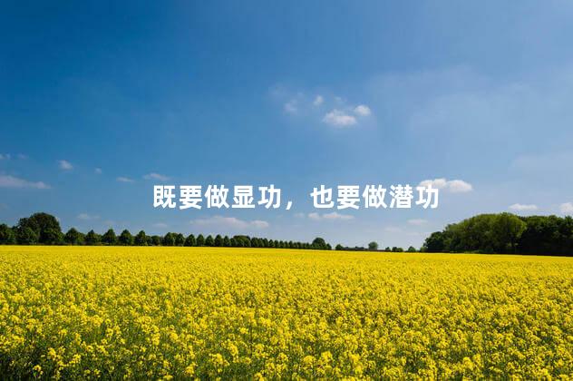 既要做显功，也要做潜功