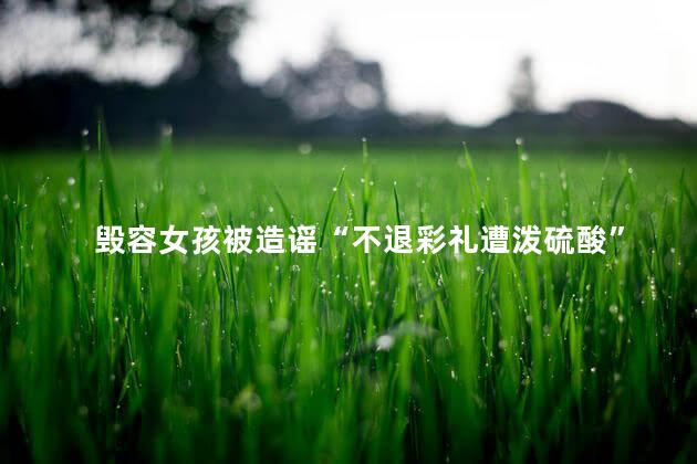 毁容女孩被造谣“不退彩礼遭泼硫酸”