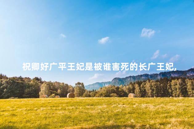祝卿好广平王妃是被谁害死的长广王妃,历史上的广平王妃结局