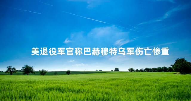 美退役军官称巴赫穆特乌军伤亡惨重