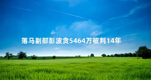落马副部彭波贪5464万被判14年