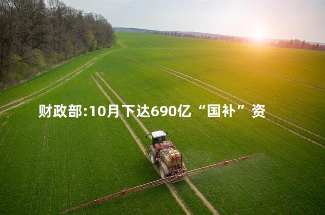 财政部:10月下达690亿“国补”资金