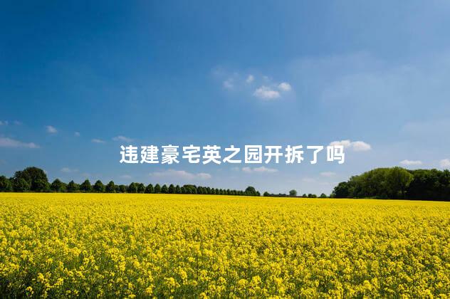违建豪宅英之园开拆了吗