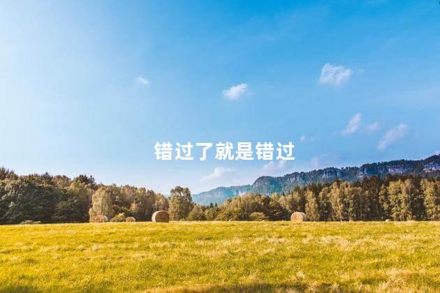 错过了就是错过
