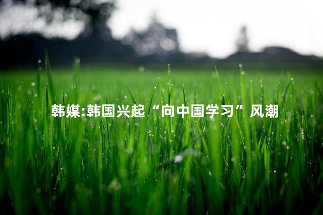 韩媒:韩国兴起“向中国学习”风潮