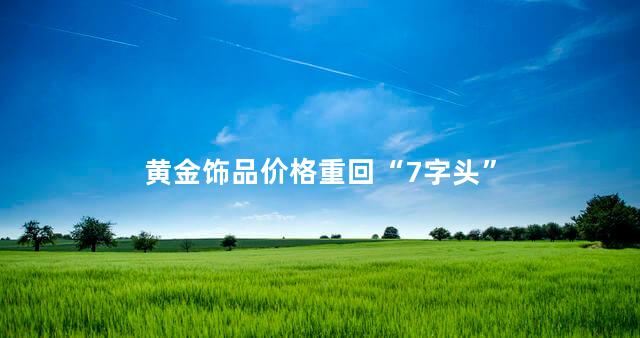 黄金饰品价格重回“7字头”